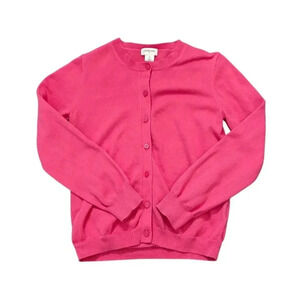 Crewcuts Girls' Pink Cotton Cardigan Sweater Size 10 Long Sleeve